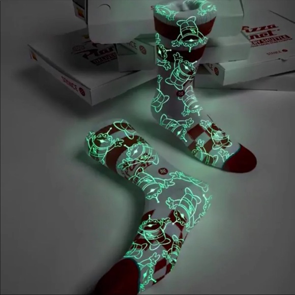 Glow Stance Pizza Planet Socks - NWT - MEDIUM - Picture 2 of 5